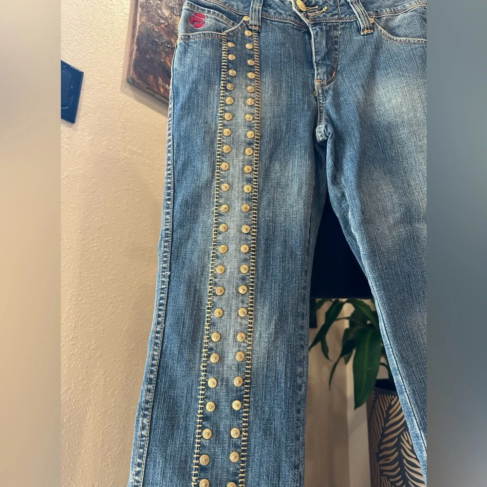 VINTAGE PEPE JEANS LONDON GARMENT DETAILS WOMENS CROP JEAN JE SIZE 28 BLUE - Picture 2 of 12